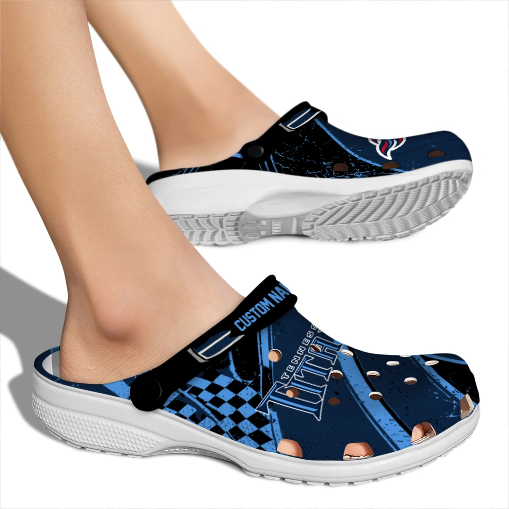 tennessee-titans-clog-customized-checkered-streaks-navy-black-fashion-forward.webp