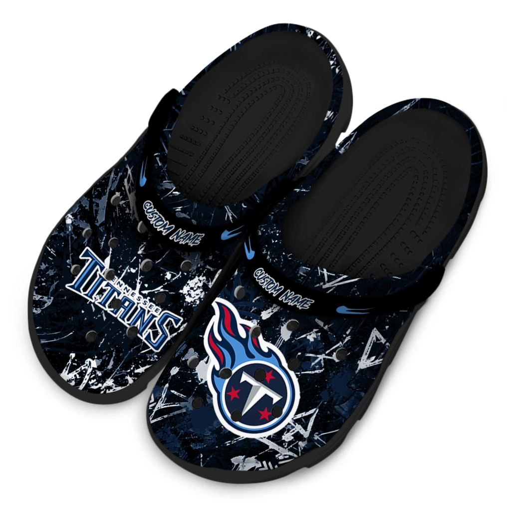 tennessee-titans-clog-customized-graffiti-burst-navy-black-latest-model.webp