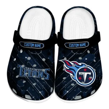 Tennessee Titans Clogs - Personalized Circuit Geometry Navy Black