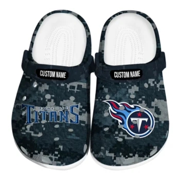 Tennessee Titans Clogs - Personalized Digital Camo Navy
