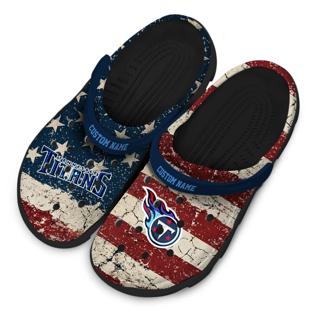 tennessee-titans-clog-personalized-distressed-stripes-navy-red-blue-latest-model.webp