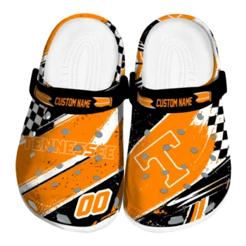 Tennessee Volunteers Clogs - Custom Circuit Geometry Orange Black
