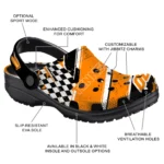 Tennessee Volunteers Clogs – Personalized Checkered Streaks Orange Black 1