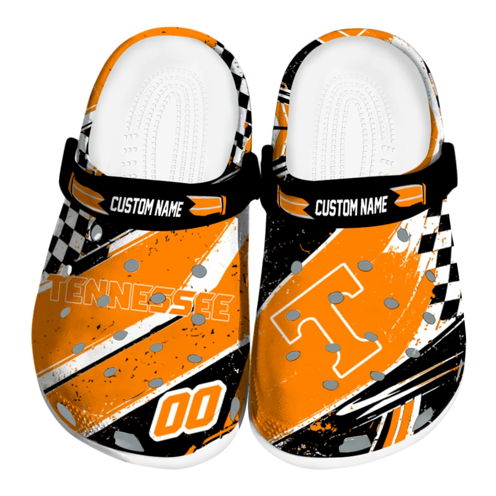tennessee-volunteers-clog-personalized-checkered-streaks-orange-black-best-selling.webp tennessee volunteers clog personalized checkered streaks orange black best selling
