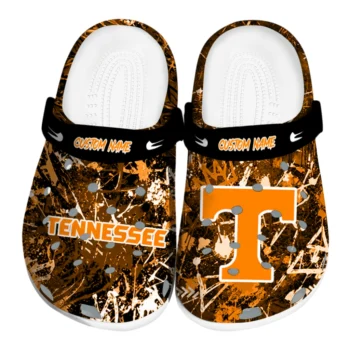 Tennessee Volunteers Clogs - Personalized Graffiti Burst Orange Black