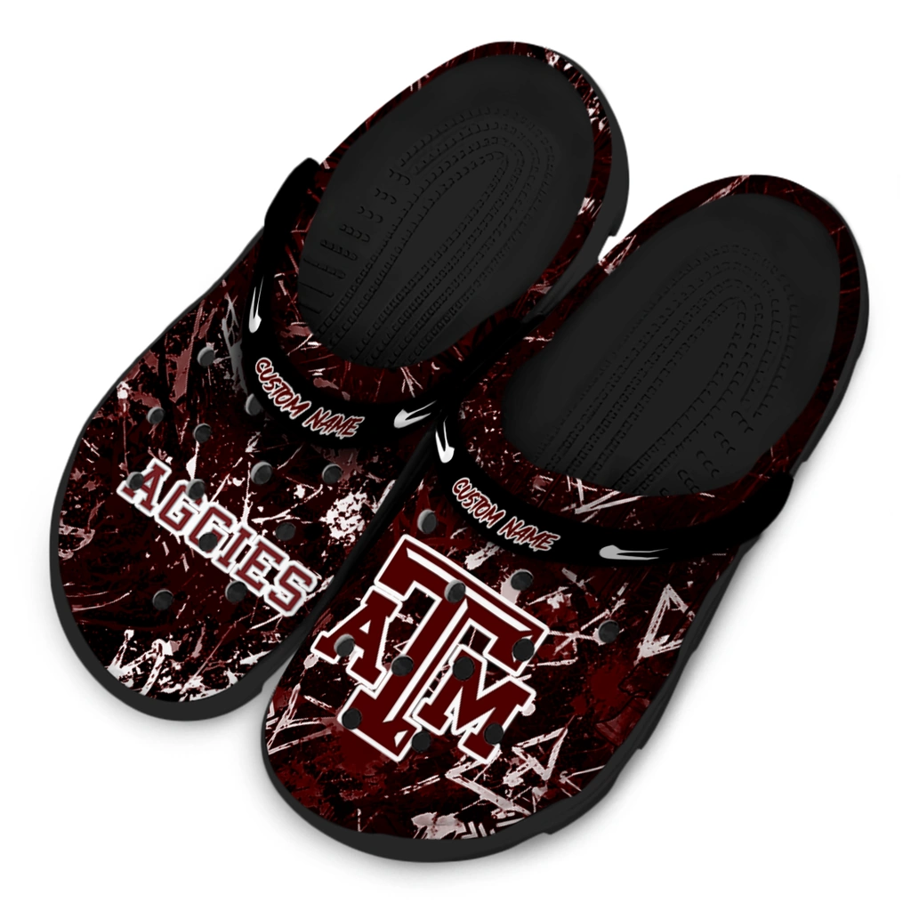 texas-am-aggies-clog-custom-graffiti-burst-maroon-black-latest-model.webp