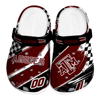 Texas A&M Aggies Clogs - Customized Circuit Geometry Maroon Black