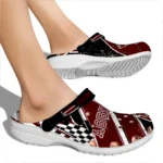 Texas A&M Aggies Clogs – Custom Checkered Streaks Maroon Black 1