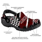 Texas A&M Aggies Clogs – Custom Checkered Streaks Maroon Black 1