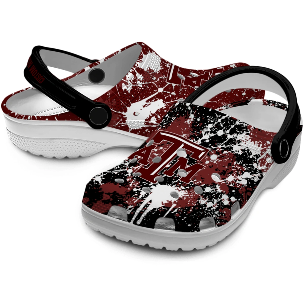 texas-am-aggies-clog-personalized-splatter-splash-maroon-black-high-quality.webp