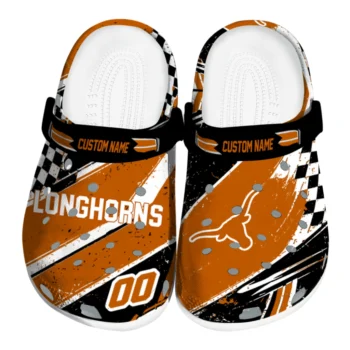 Texas Longhorns Clogs - Custom Circuit Geometry Orange Black