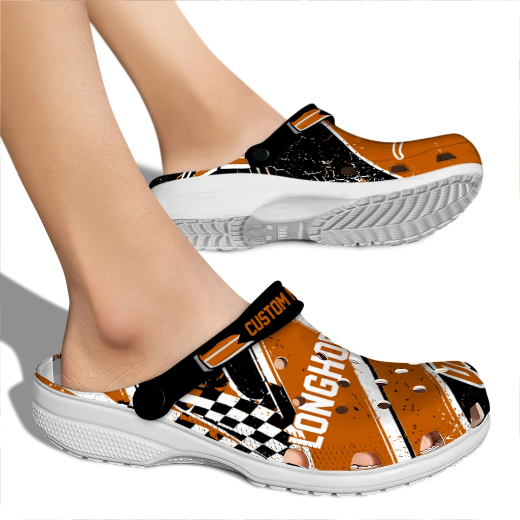 Texas Longhorns Clogs - Custom Circuit Geometry Orange Black 2