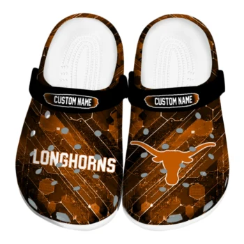 Texas Longhorns Clogs - Custom Circuit Geometry Orange Black