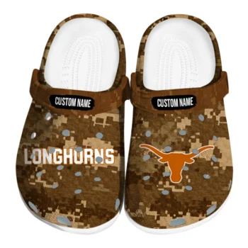 Texas Longhorns Clogs - Custom Digital Camo Orange
