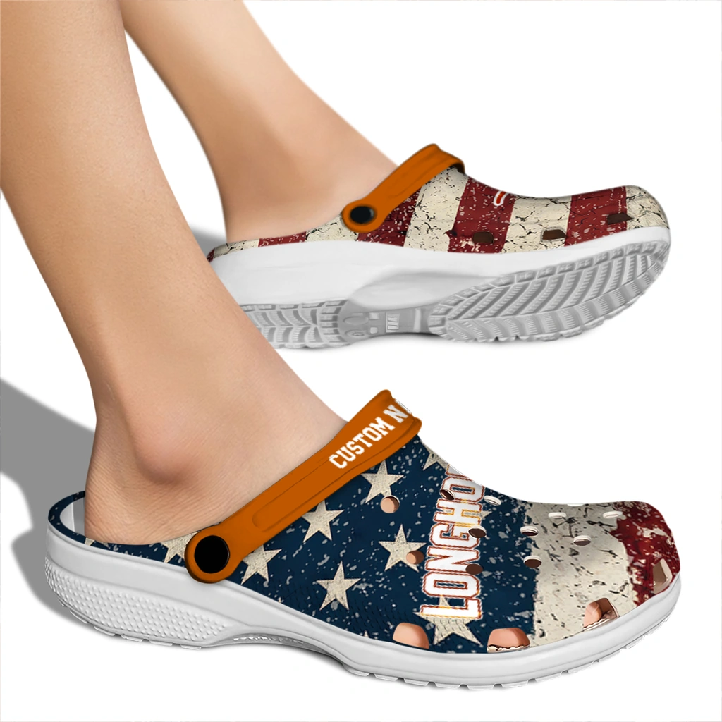 texas-longhorns-clog-custom-distressed-stripes-orange-red-blue-fashion-forward.webp