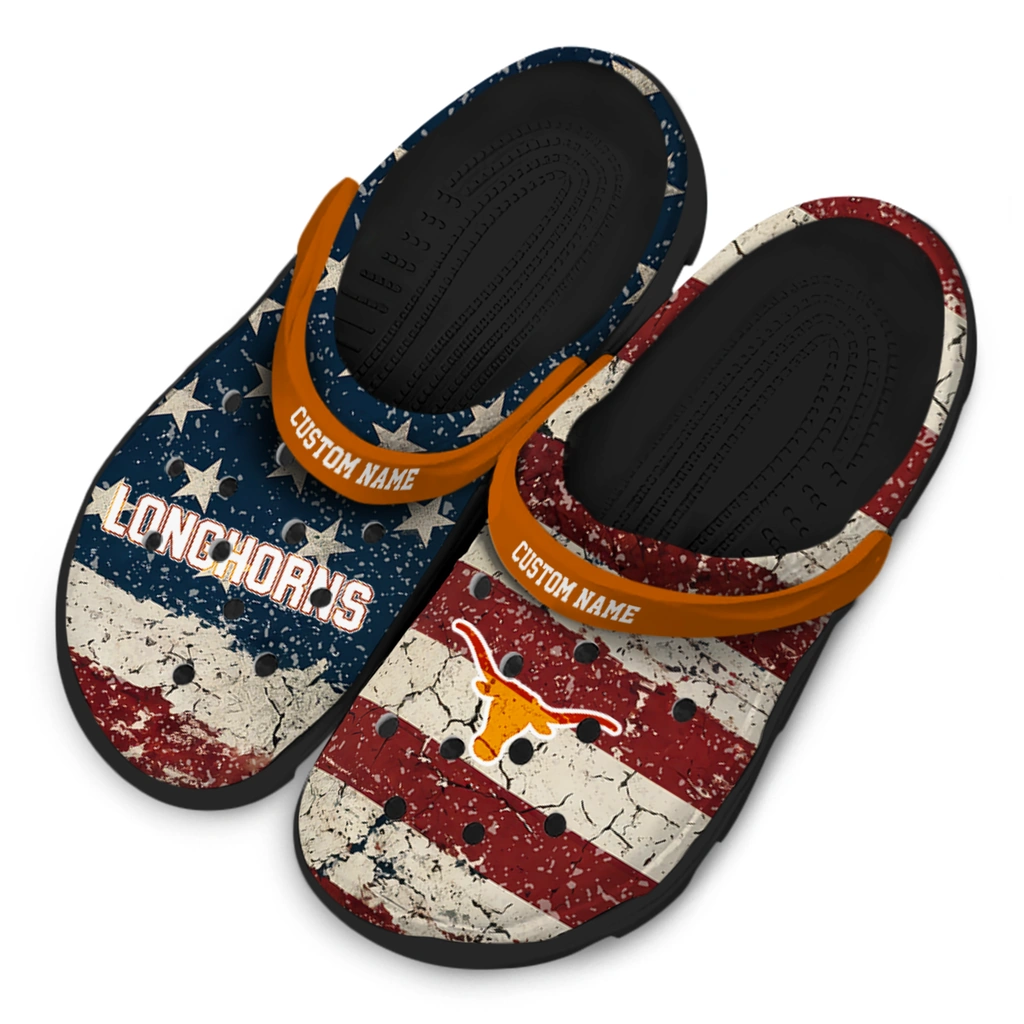 texas-longhorns-clog-custom-distressed-stripes-orange-red-blue-latest-model.webp