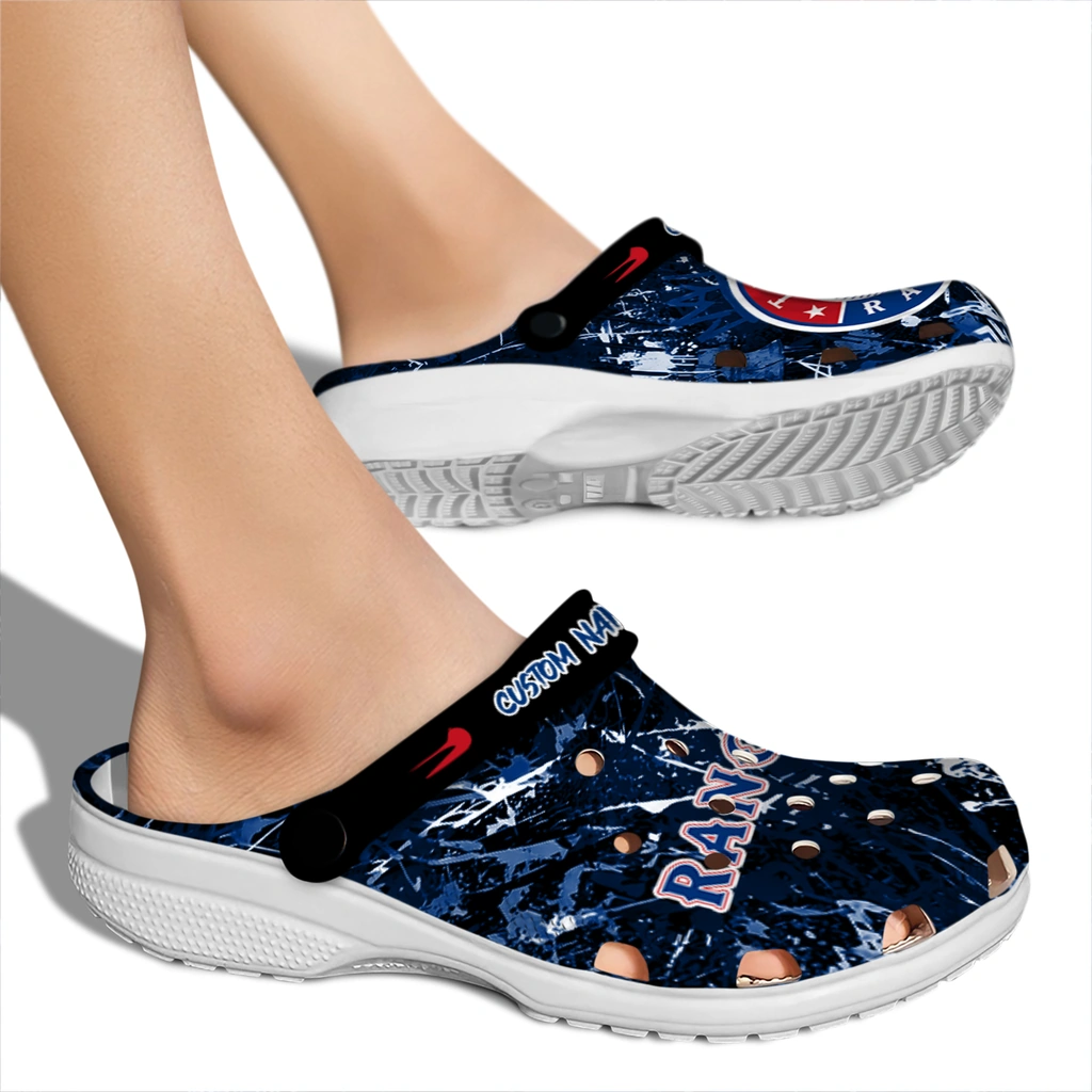 texas-rangers-clog-customized-graffiti-burst-blue-black-fashion-forward.webp