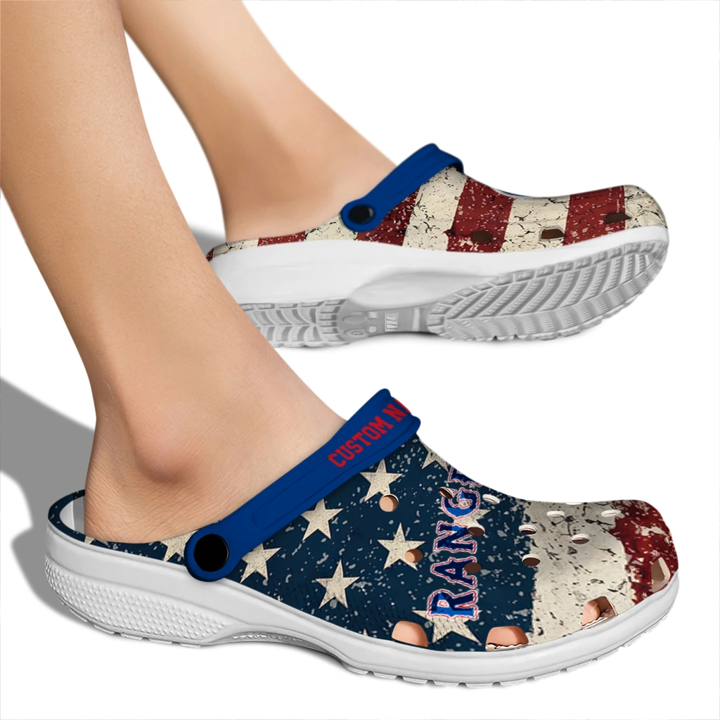 texas-rangers-clog-personalized-distressed-stripes-blue-red-blue-fashion-forward.webp