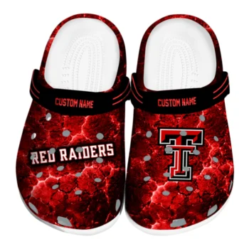 Texas Tech Red Raiders Clogs - Custom Cracked Energy Red Black
