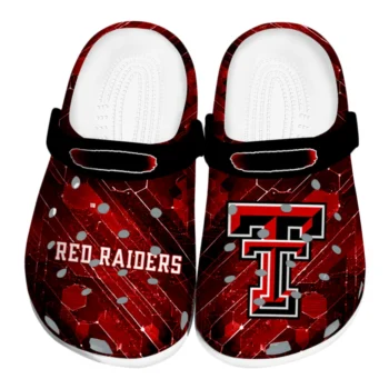 Texas Tech Red Raiders Clogs - Personalized Circuit Geometry Red Black