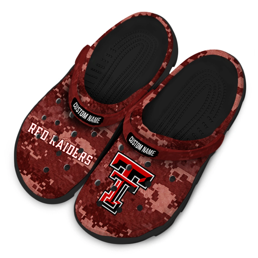 texas-tech-red-raiders-clog-personalized-digital-camo-red-latest-model.webp