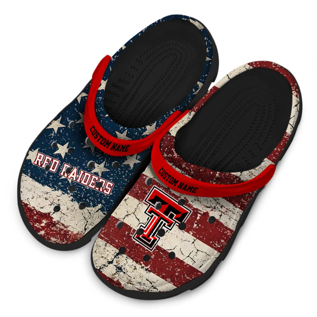 texas-tech-red-raiders-clog-personalized-distressed-stripes-red-blue-latest-model.webp