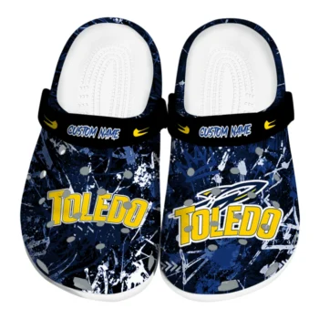 Toledo Rockets Clogs - Custom Graffiti Burst Blue Black