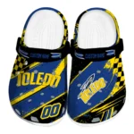 Toledo Rockets Clogs – Customized Circuit Geometry Blue Black 1