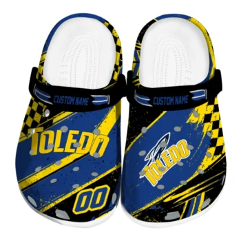 Toledo Rockets Clogs - Customized Circuit Geometry Blue Black