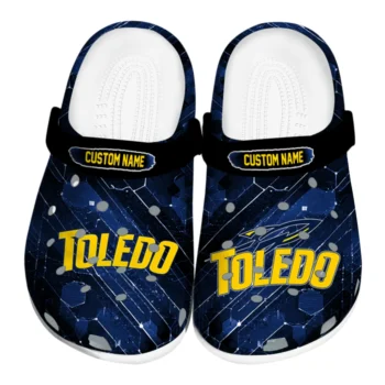 Toledo Rockets Clogs - Customized Circuit Geometry Blue Black