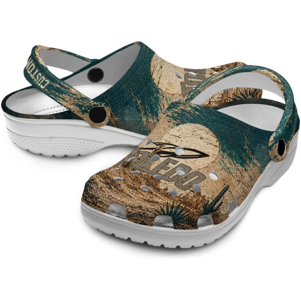 toledo-rockets-clog-customized-cracked-landscape-fir-green-beige-high-quality.webp