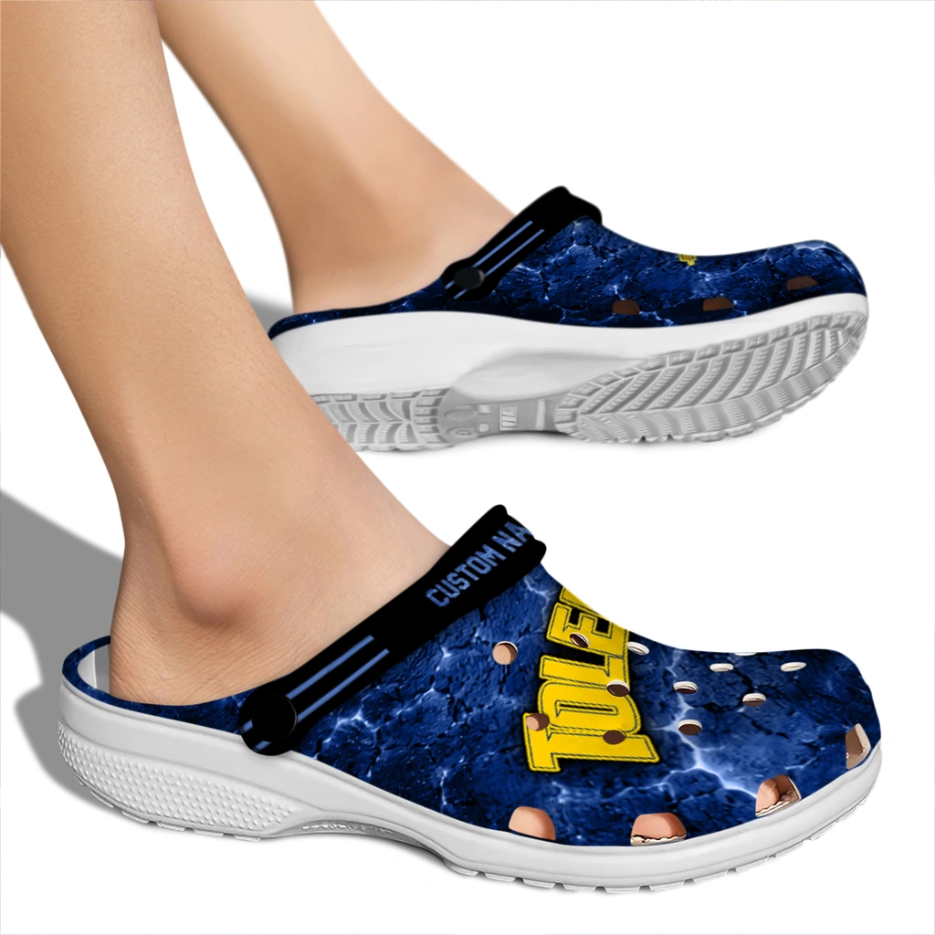 toledo-rockets-clog-personalized-cracked-energy-blue-black-fashion-forward.webp