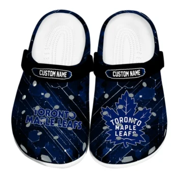 Toronto Maple Leafs Clogs - Customized Circuit Geometry Blue Black