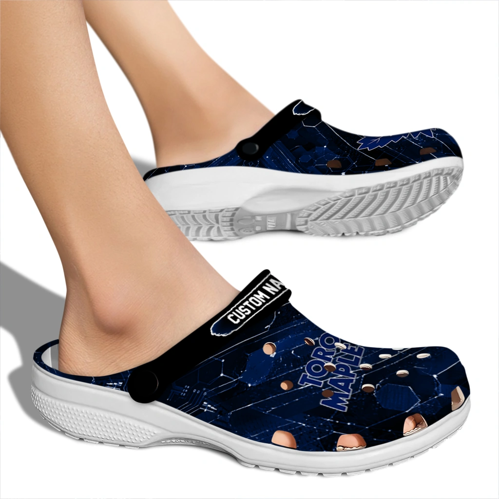 toronto-maple-leafs-clog-customized-circuit-geometry-blue-black-fashion-forward.webp