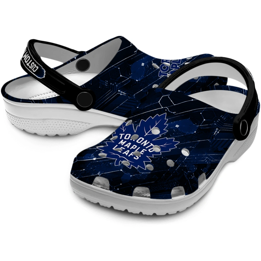 toronto-maple-leafs-clog-customized-circuit-geometry-blue-black-high-quality.webp