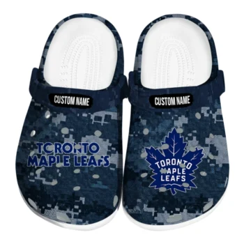 Toronto Maple Leafs Clogs - Customized Digital Camo Blue