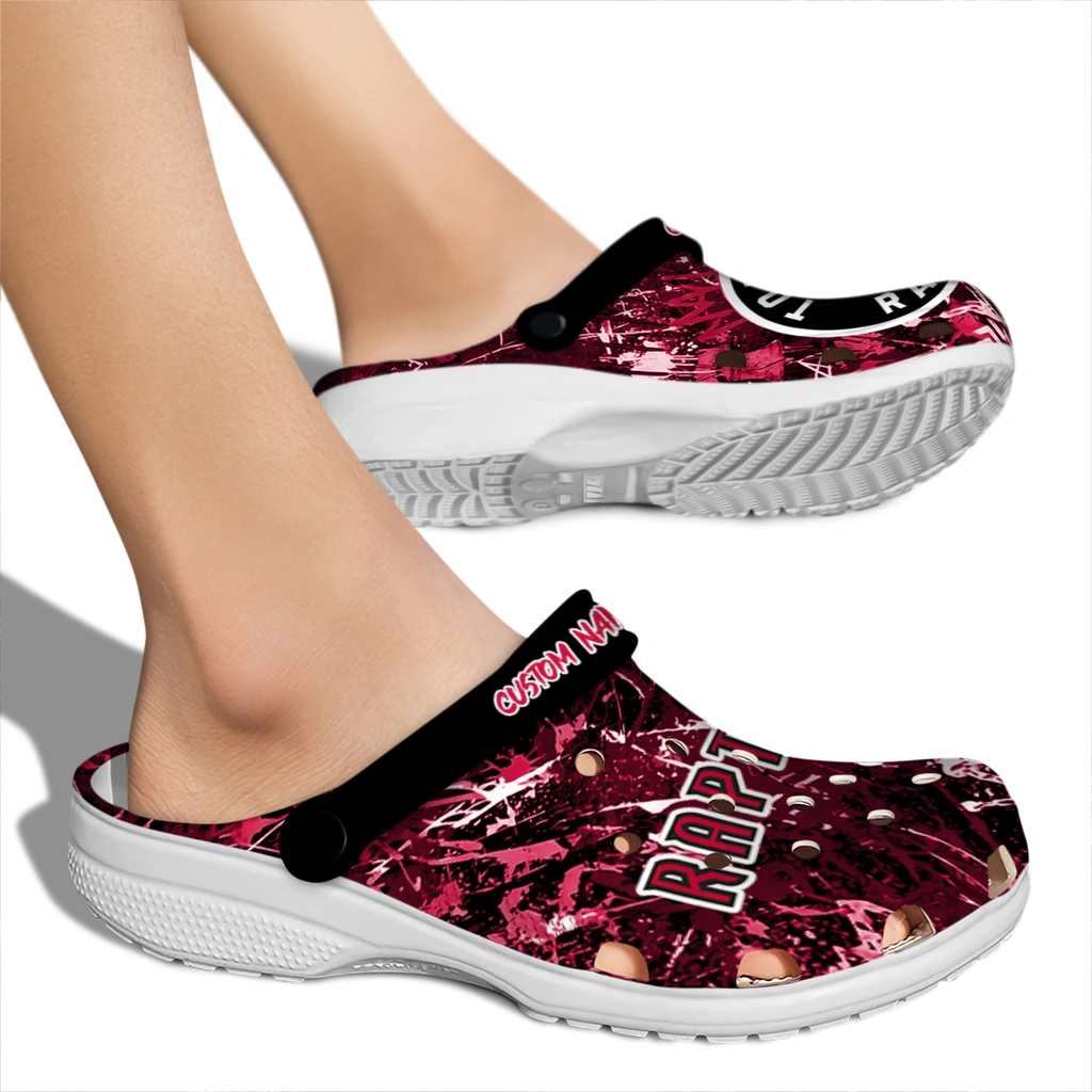 toronto-raptors-clog-custom-graffiti-burst-red-black-fashion-forward.webp