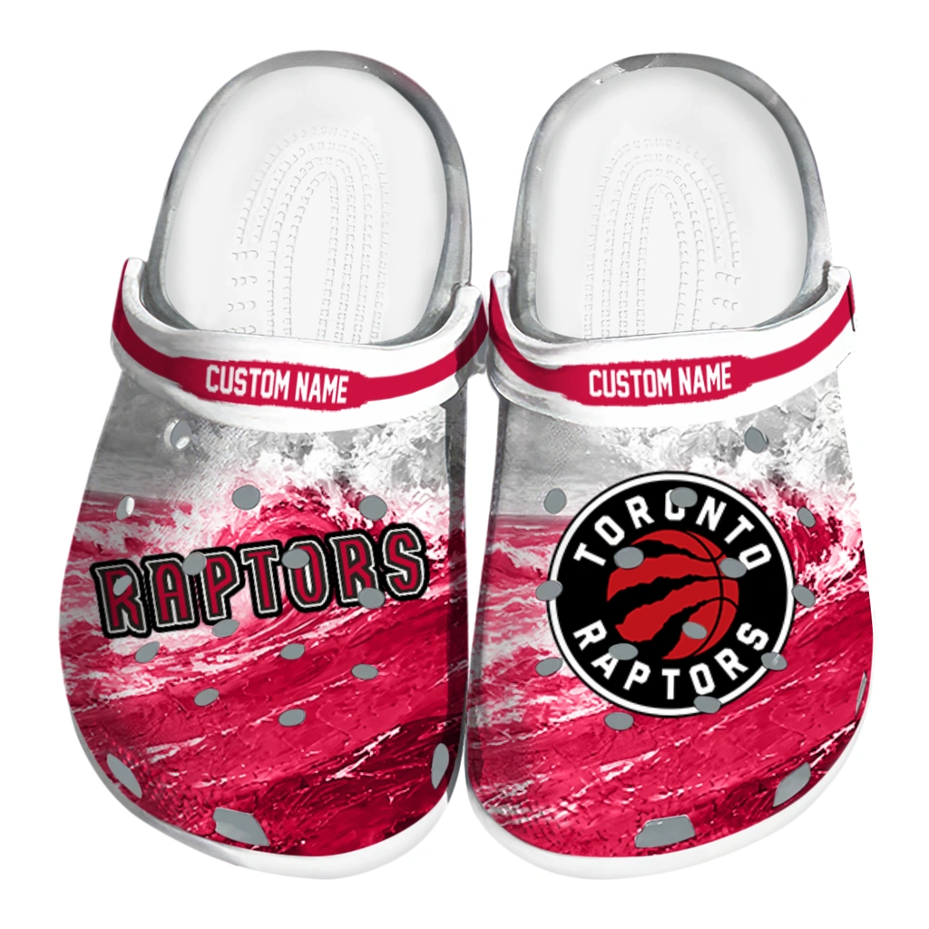 toronto-raptors-clog-custom-wave-swirl-red-white-best-selling.webp toronto raptors clog custom wave swirl red white best selling
