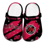 Toronto Raptors Clogs – Customized Circuit Geometry Red Black 1