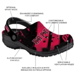 Toronto Raptors Clogs – Custom Checkered Streaks Red Black 1