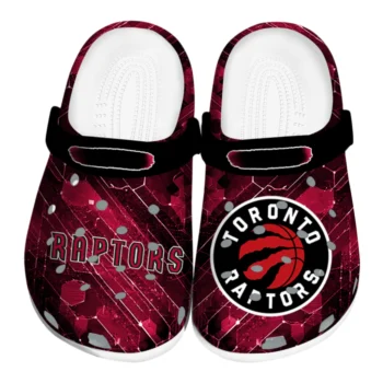 Toronto Raptors Clogs - Customized Circuit Geometry Red Black