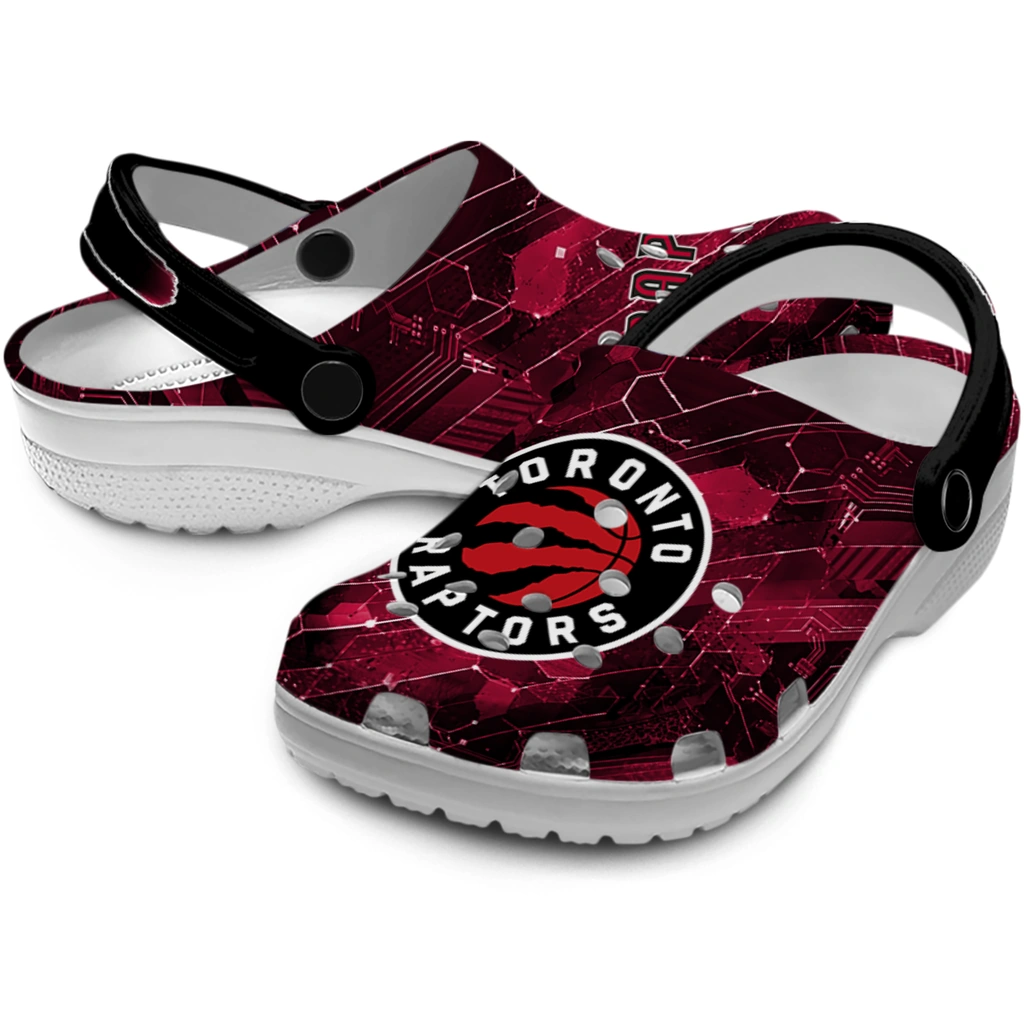 toronto-raptors-clog-customized-circuit-geometry-red-black-high-quality.webp