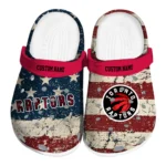 Toronto Raptors Clogs - Customized Distressed Stripes Red Blue 1 toronto-raptors-clog-customized-distressed-stripes-red-blue-best-selling.webp