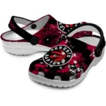 toronto-raptors-clog-personalized-splatter-splash-red-black-best-selling.webp