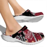 Troy Trojans Clogs – Personalized Checkered Streaks Red Black 1