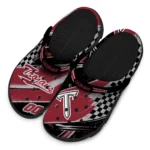 Troy Trojans Clogs – Personalized Checkered Streaks Red Black 1