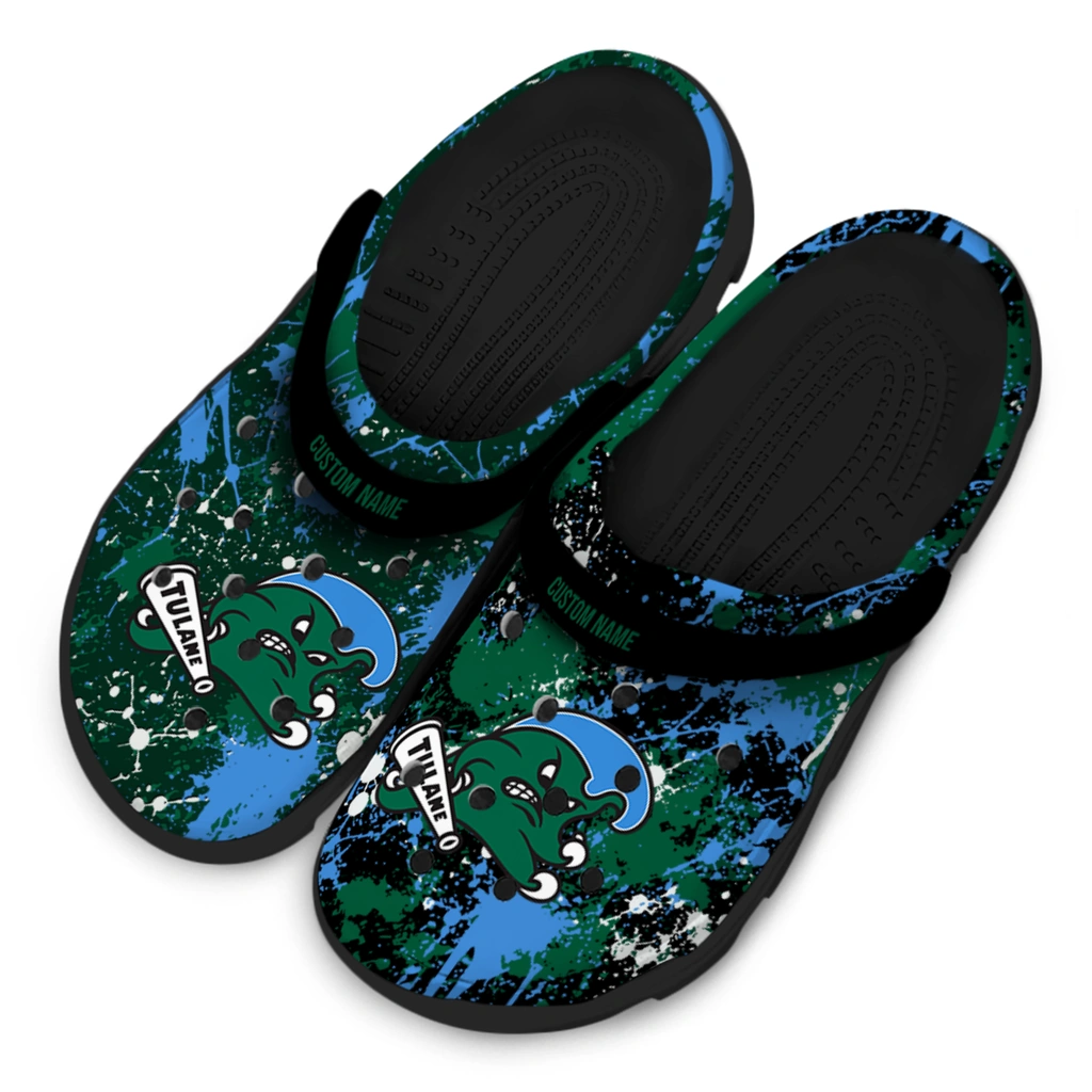 tulane-green-wave-clog-custom-splatter-splash-green-black-latest-model.webp