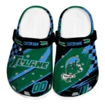 Tulane Green Wave Clogs - Customized Checkered Streaks Green Black 1 tulane-green-wave-clog-customized-checkered-streaks-green-black-best-selling.webp