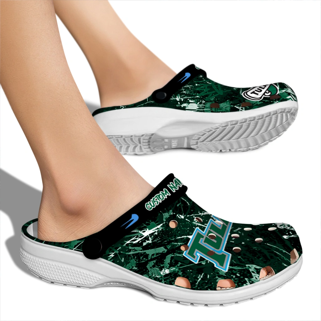 tulane-green-wave-clog-customized-graffiti-burst-green-black-fashion-forward.webp