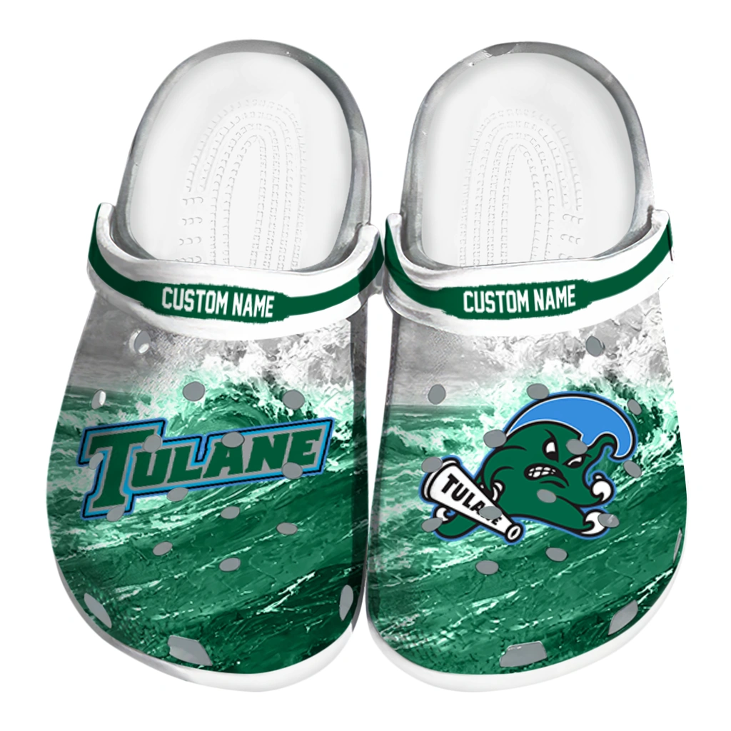 tulane-green-wave-clog-customized-wave-swirl-green-white-best-selling.webp tulane green wave clog customized wave swirl green white best selling